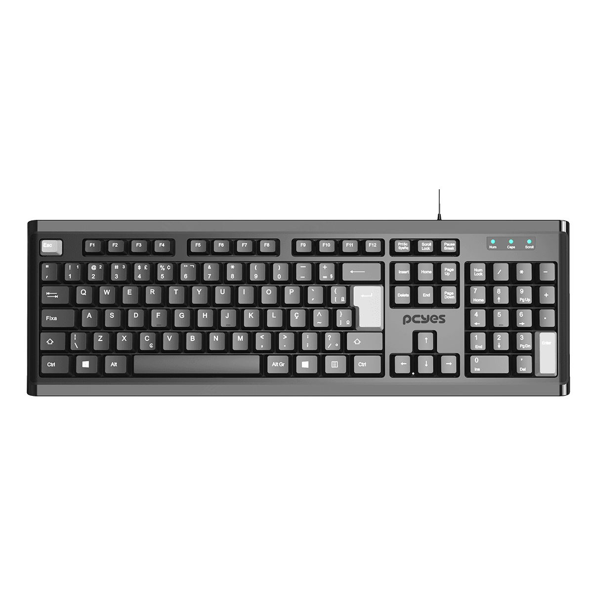 Teclado PCYES USB Classic ABNT2 Full Size com Cabo de 2 Metros PTOCL2AB