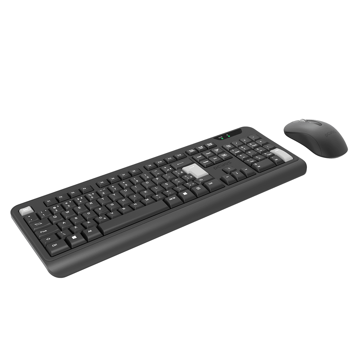 Kit com Teclado e Mouse Sem Fio Comfort PCYES ABNT2 2.4GHz 1200DPI Ergonômico PCOCWAB em destaque