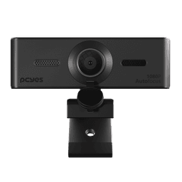 Webcam PCYES Full HD 1080P USB com Foco Automático, Microfone Duplo e 75° FOV 1