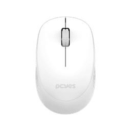 Mouse PCYES Sem Fio Mover White 1600DPI Silent Click PMMWSCW 1