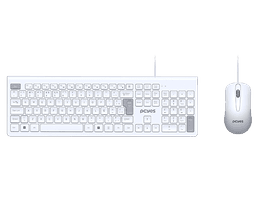Kit com Teclado e Mouse PCYES Soft Branco PCOSF2W 1