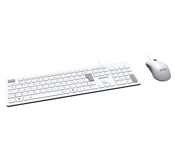 Kit com Teclado e Mouse PCYES Soft Branco PCOSF2W em destaque