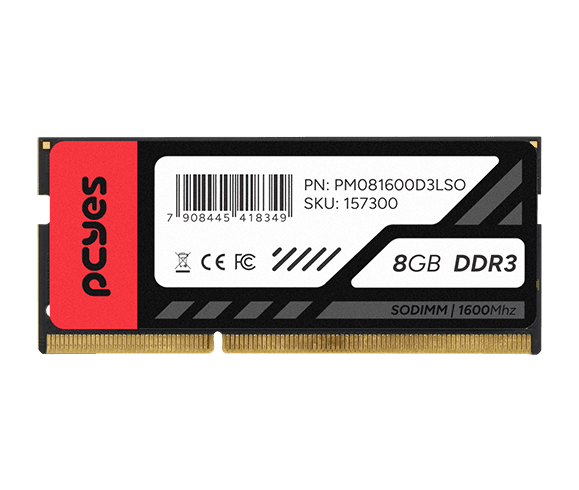 Memória RAM PCYES DDR3 SO-DIMM 8GB 1600MHz CL11 PM081600D3SO detalhe