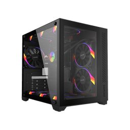 Gabinete Gamer PCYES Forcefield Black Vulcan Vidro Temperado  1