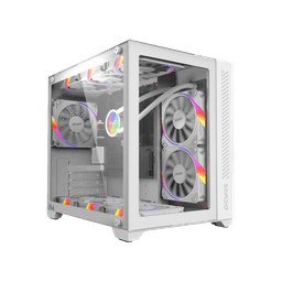 Gabinete Gamer PCYES Forcefield White Ghost Vidro Temperado 1