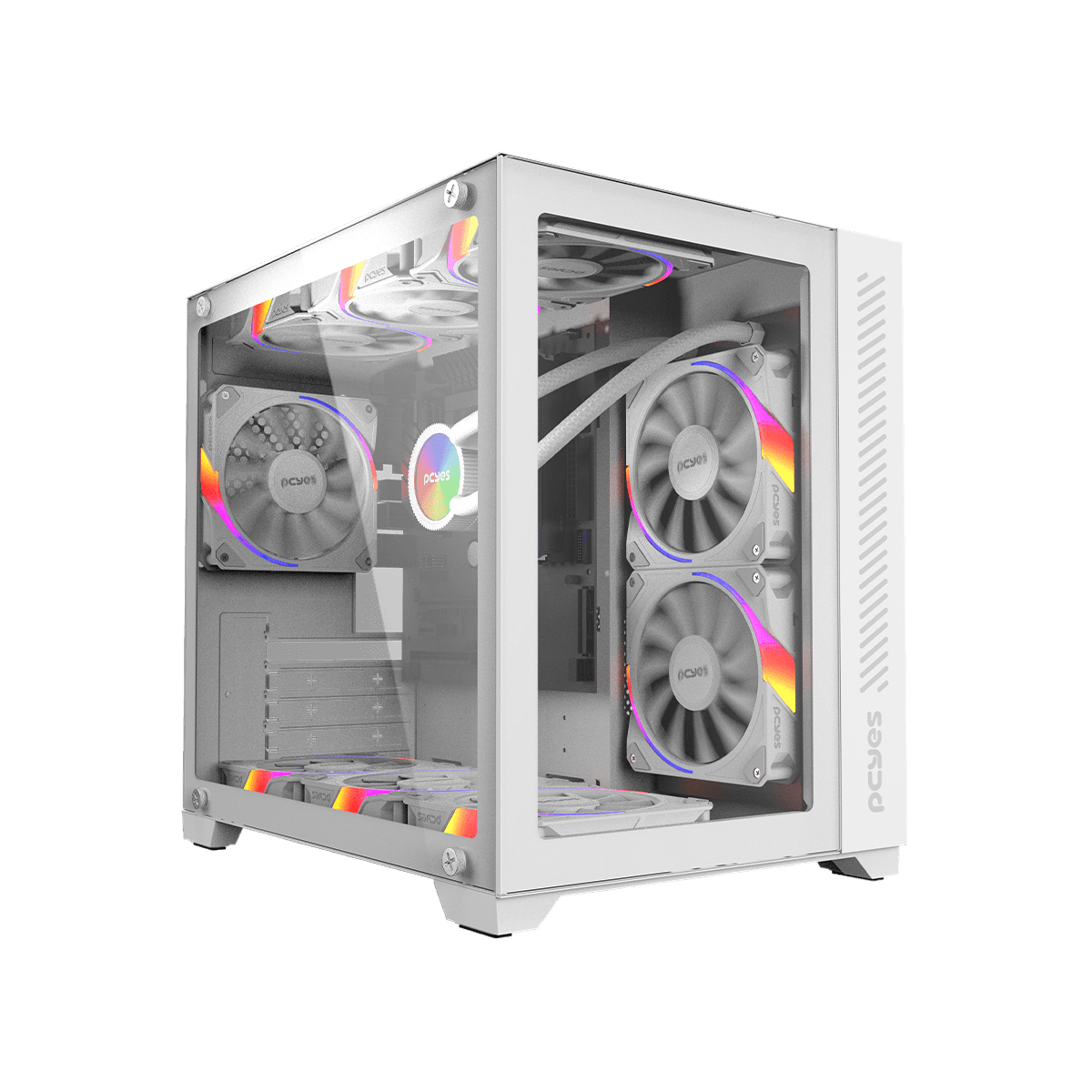 Gabinete Gamer PCYES Forcefield White Ghost Vidro Temperado
