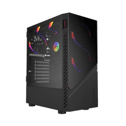Gabinete Gamer Set Black Vulcan com Vidro Temperado Mid Tower PCYes 1