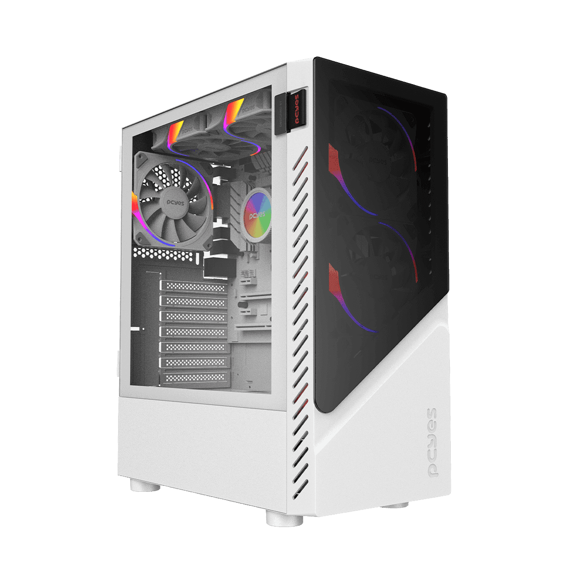 Gabinete Gamer PCYES Set White Ghost Vidro Lateral GSWGPBR