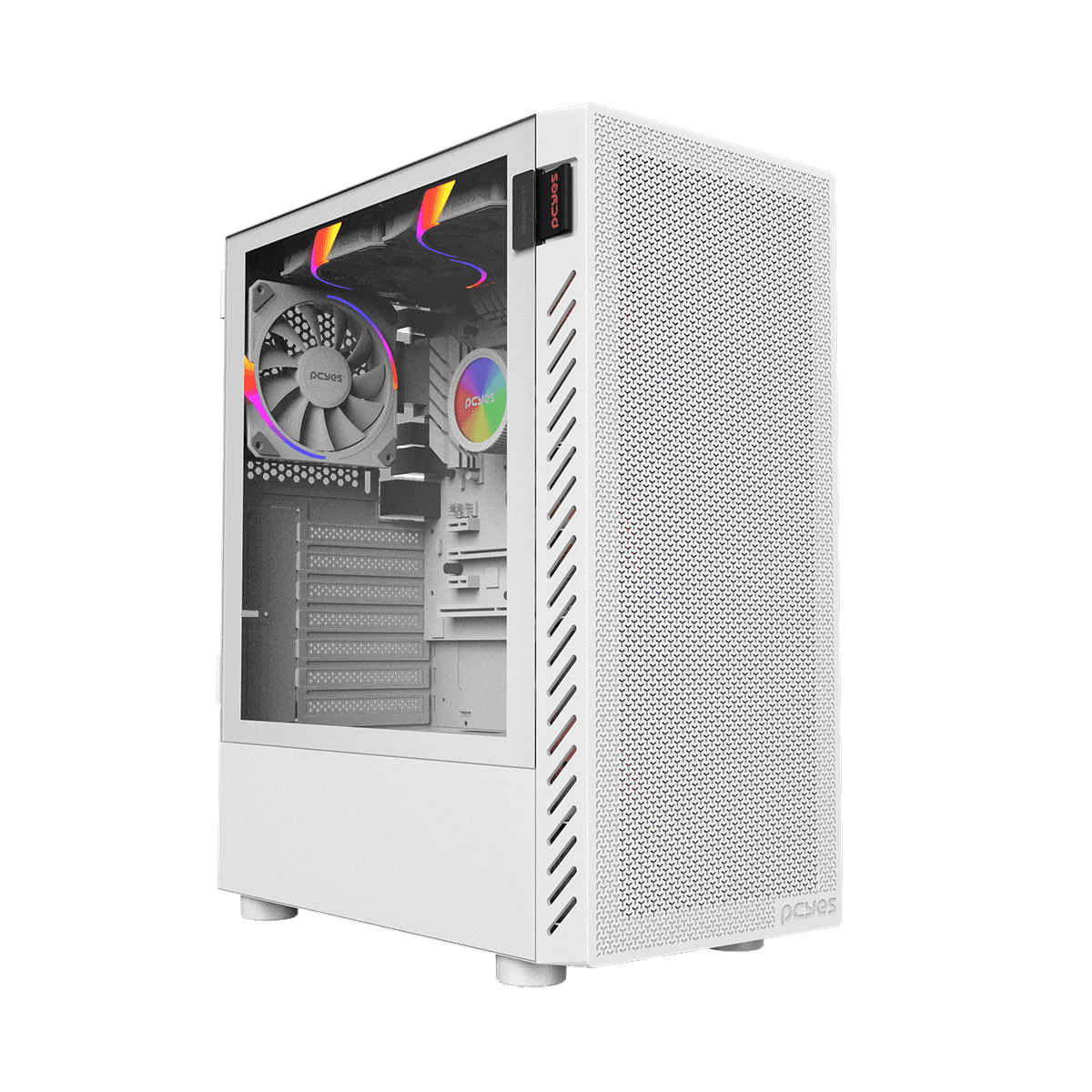 Gabinete Gamer PCYES Bolter White Ghost Vidro Lateral