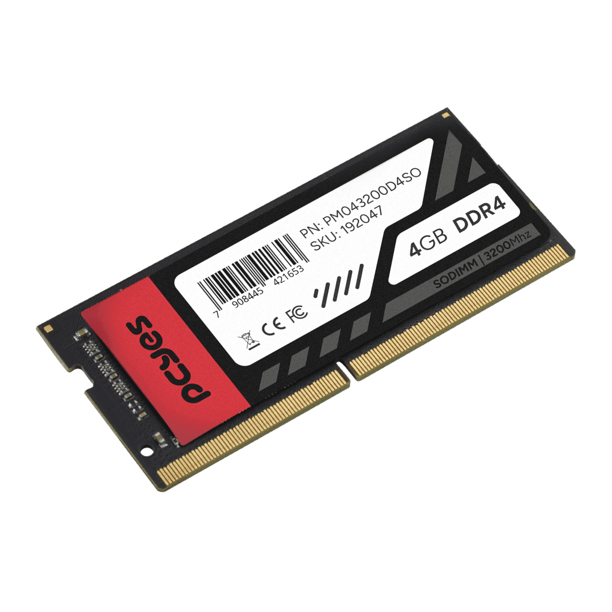 Memoria PCYES 4GB DDR4 3200MHz SO-DIMM Notebook PM043200D4SO em destaque