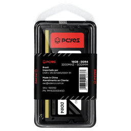 Memória PCYES SODIMM 16GB DDR4 3200MHz Notebook CL19 1.2V PM163200D4SO 5