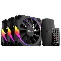 Kit Cooler Fan PCYES Sangue Frio 3 ARGB Black Vulcan 120mm K3ARGBSF3BR 1