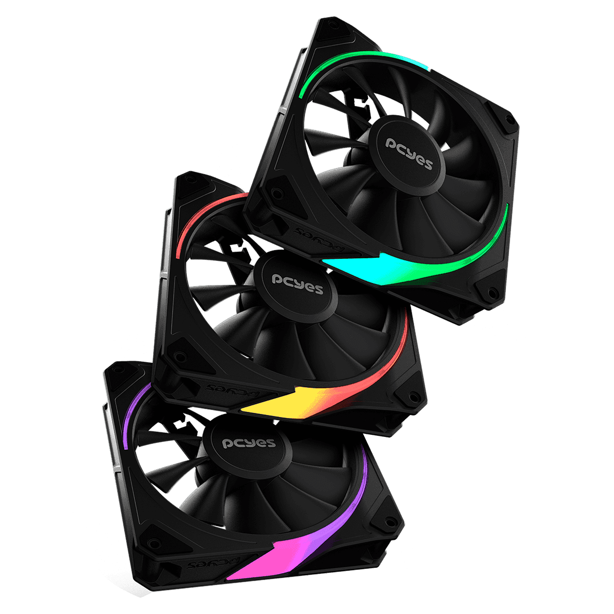 Kit Cooler Fan PCYES Sangue Frio 3 ARGB Black Vulcan 120mm K3ARGBSF3BR detalhe