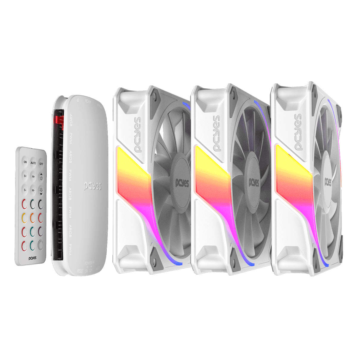 Kit Cooler Fan PCYES Sangue Frio 3 ARGB White Ghost 120mm K3ARGBSF3WGBR em destaque