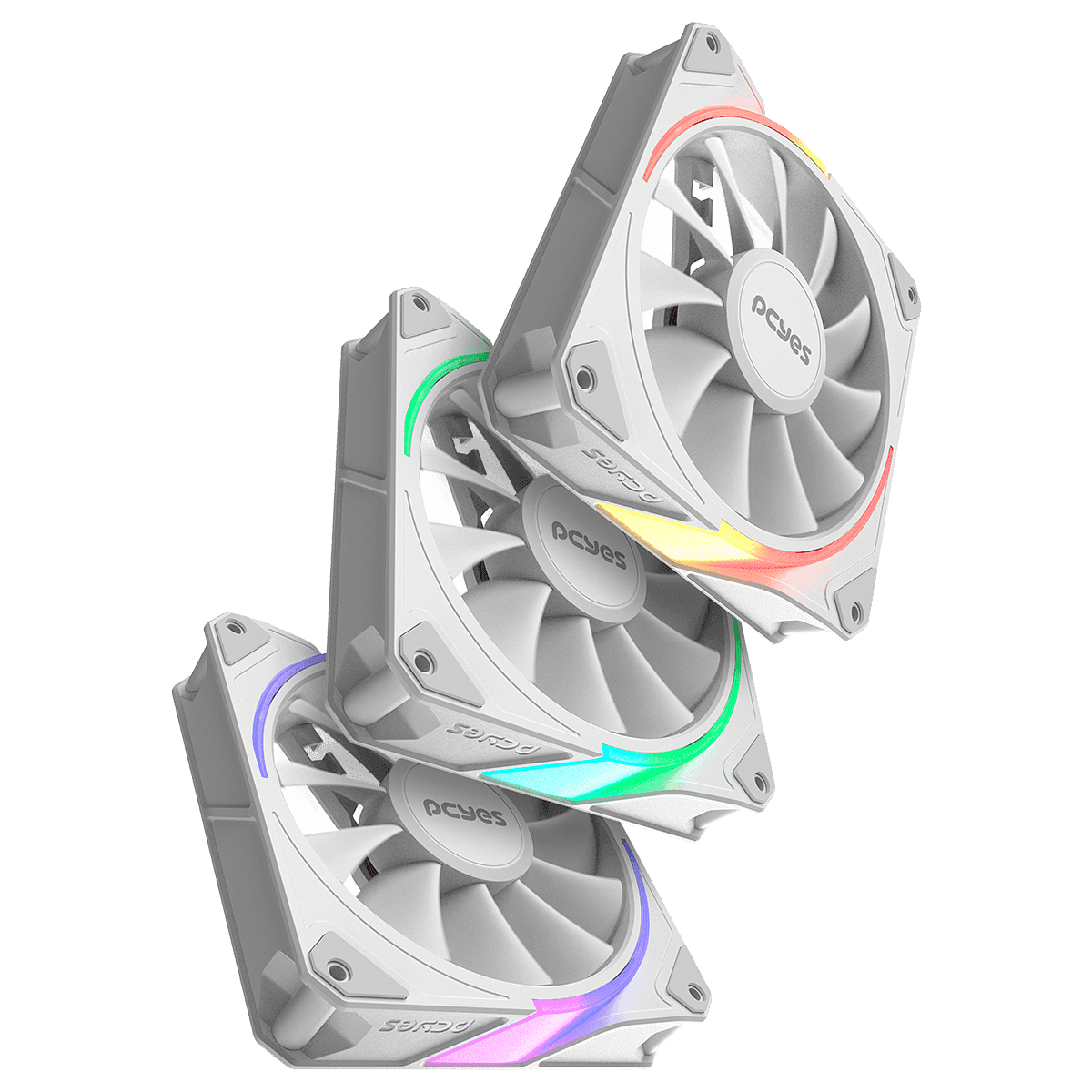 Kit Cooler Fan PCYES Sangue Frio 3 ARGB White Ghost 120mm K3ARGBSF3WGBR detalhe
