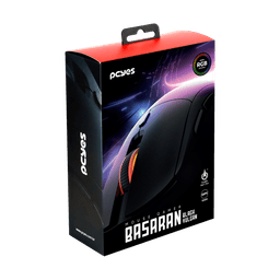 Mouse PCYES Gamer Basaran Black Vulcan RGB 12400DPI Silent Click PMGBRBV 6