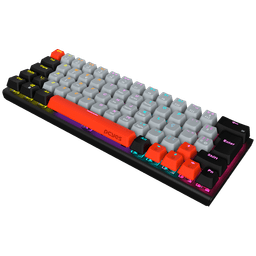 Teclado Mecânico PCYES Kuromori Black Vulcan Red Switch LED Rainbow PTKM60RD 3