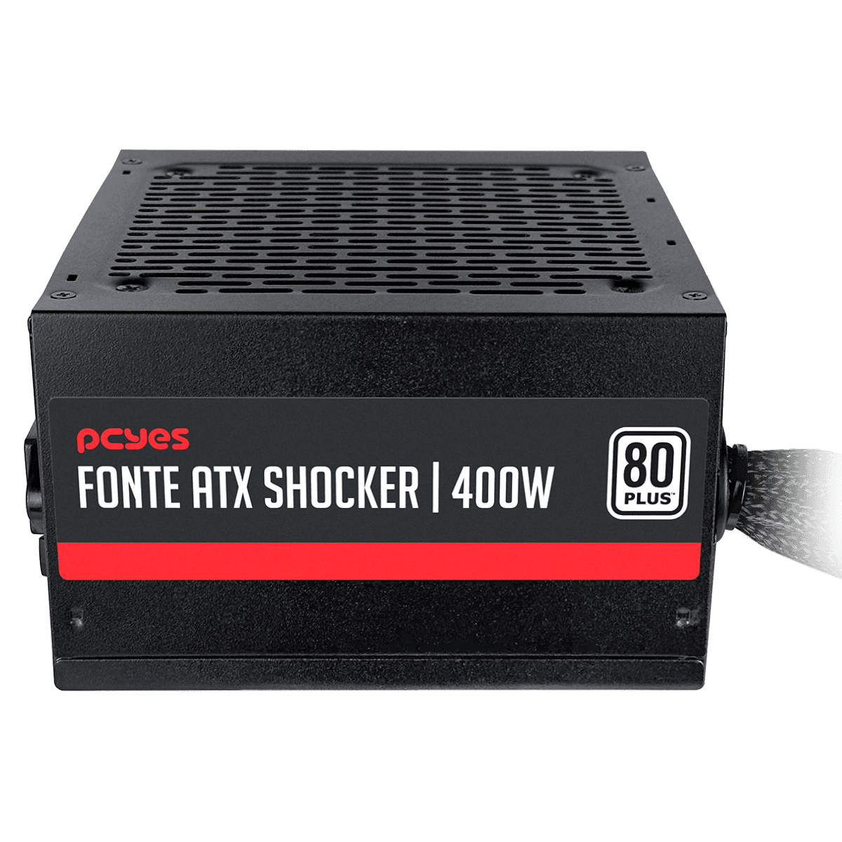 Fonte PCYES Gamer Shocker 400W 80Plus PFC Ativo PF400SHW detalhe