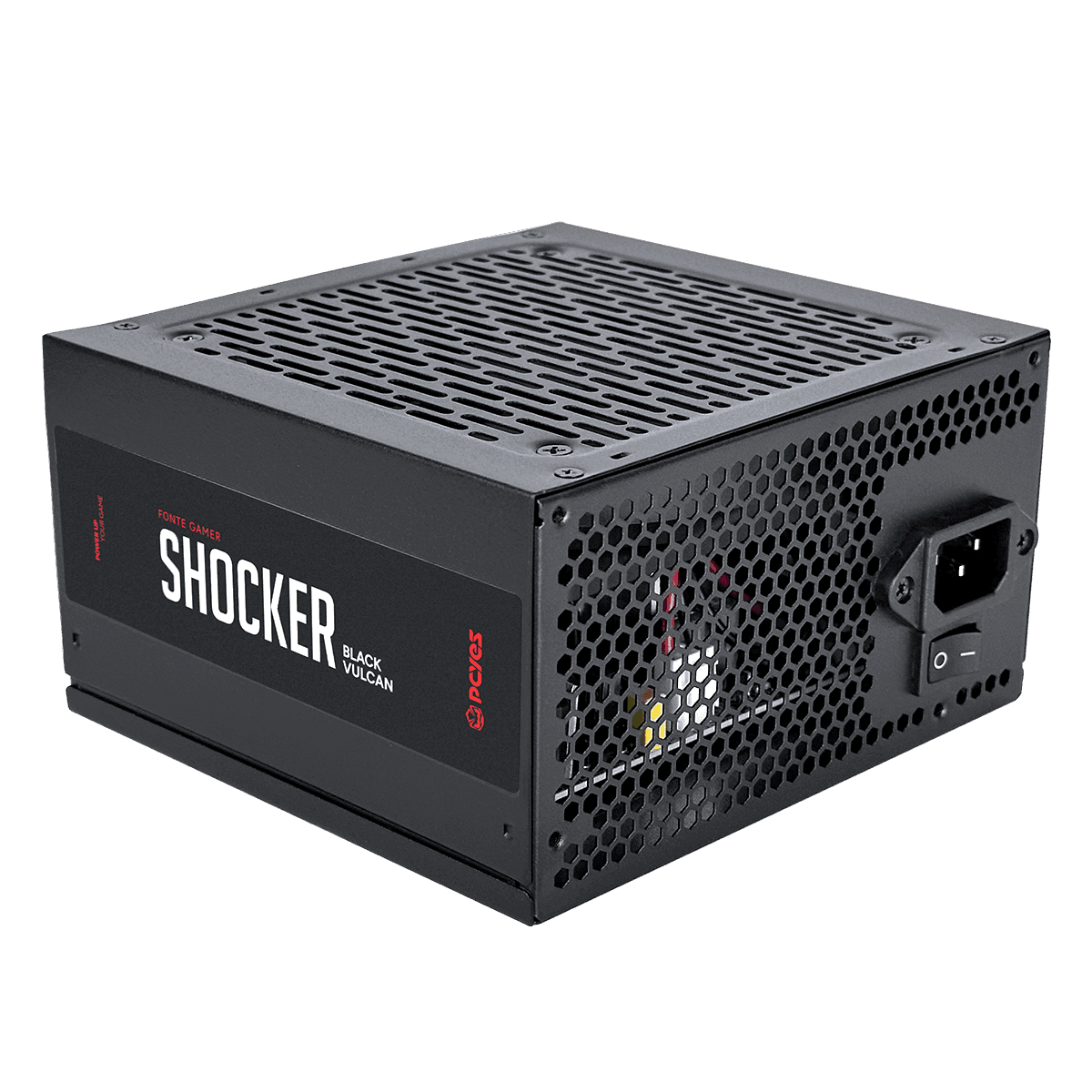 Fonte PCYES Gamer Shocker 500W 80Plus PFC Ativo PF500SHW em destaque