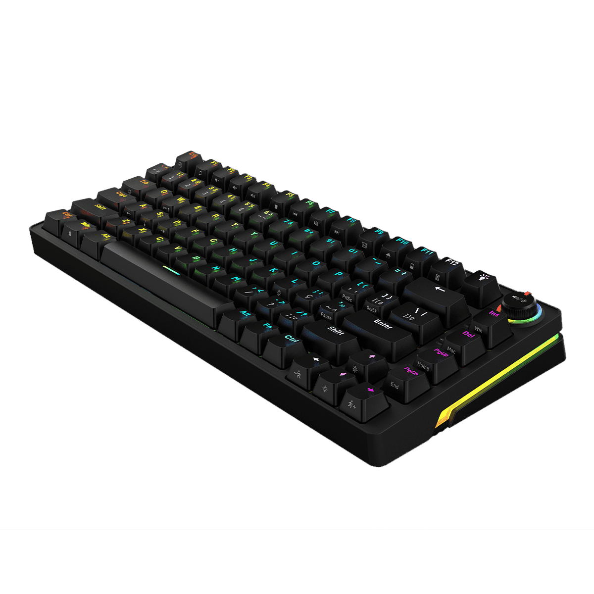 Teclado Mecânico PCYES 75% Rasec Gasket Mount Gateron Brown RGB ABNT2 TWGBRRGB detalhe