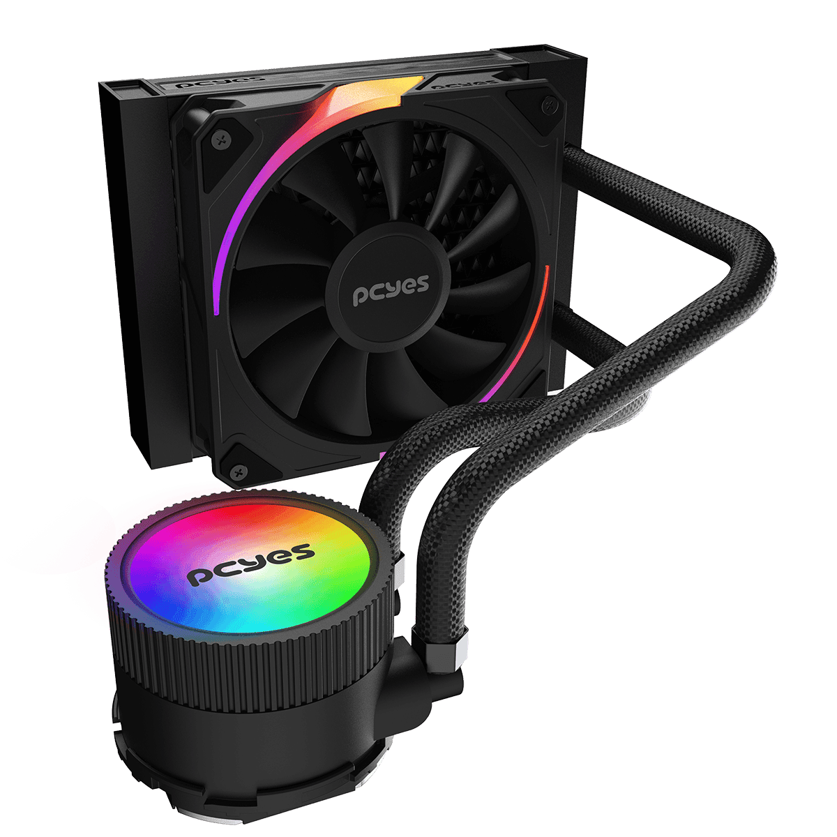 Water Cooler PCYES Sangue Frio 3 ARGB Black Vulcan 120mm TDP 200W ARGBSF3120BR em destaque