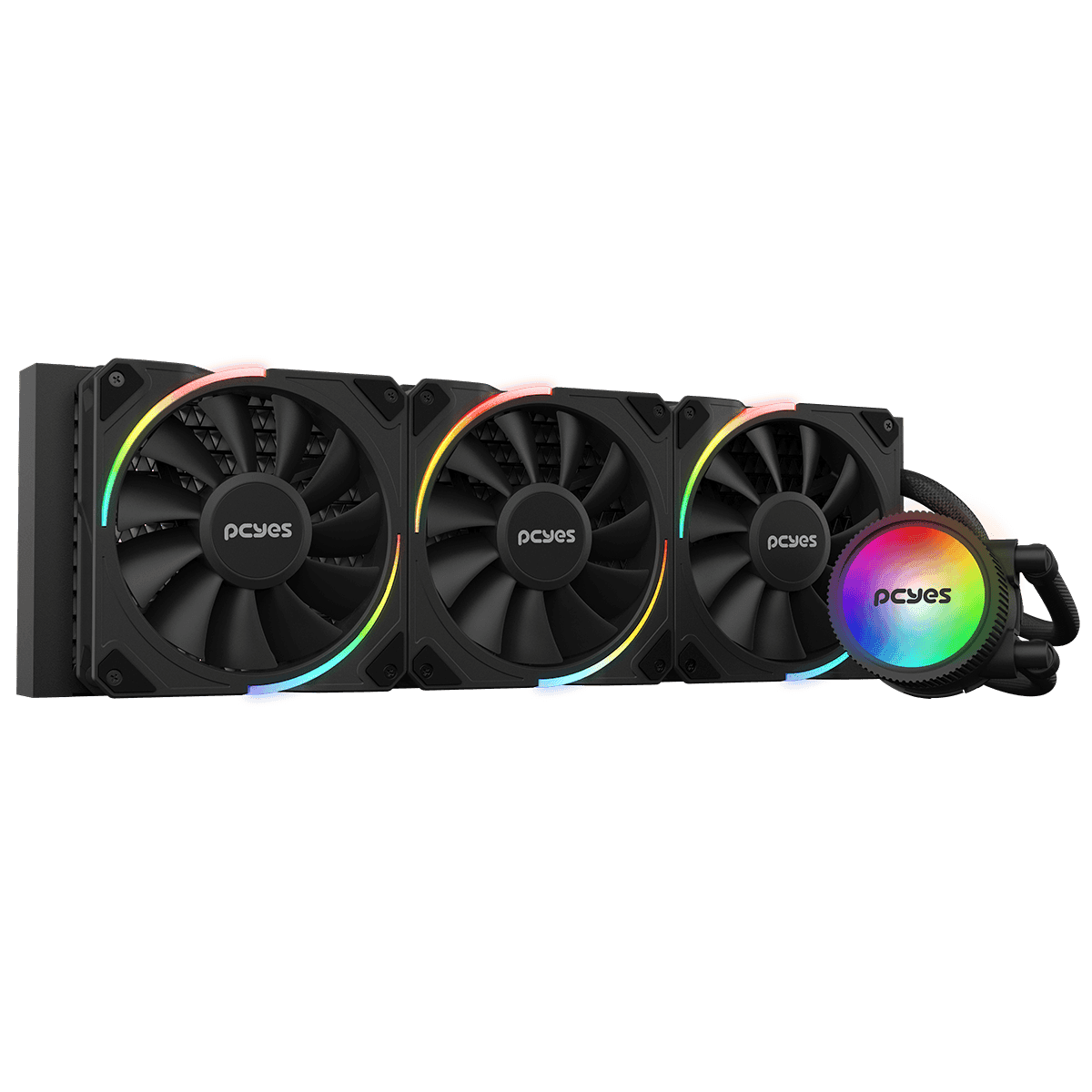 Water Cooler PCYES Sangue Frio 3 ARGB Black Vulcan 360mm TDP 350W (ARGBSF3360BR)