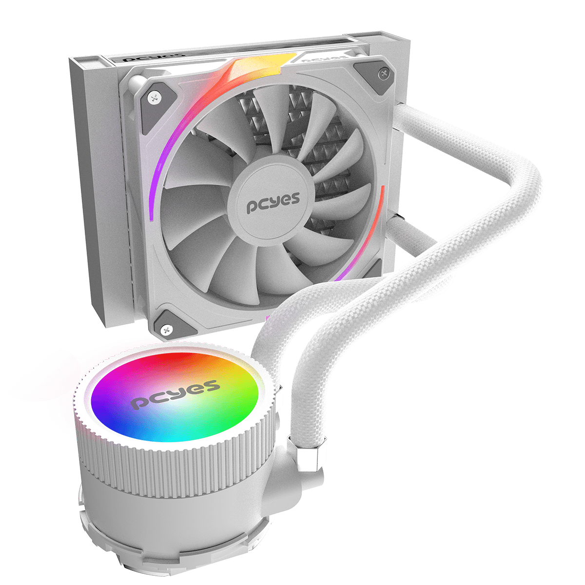 Water Cooler PCYES Sangue Frio 3 ARGB White Ghost 120mm TDP 200W ARGBSF3120WGBR em destaque