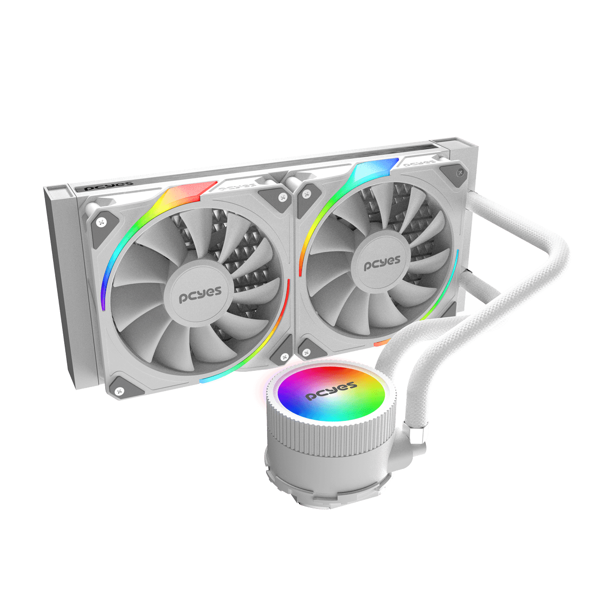 Water Cooler PCYES Sangue Frio 3 ARGB White Ghost 240mm TDP 250W ARGBSF3240WGBR em destaque