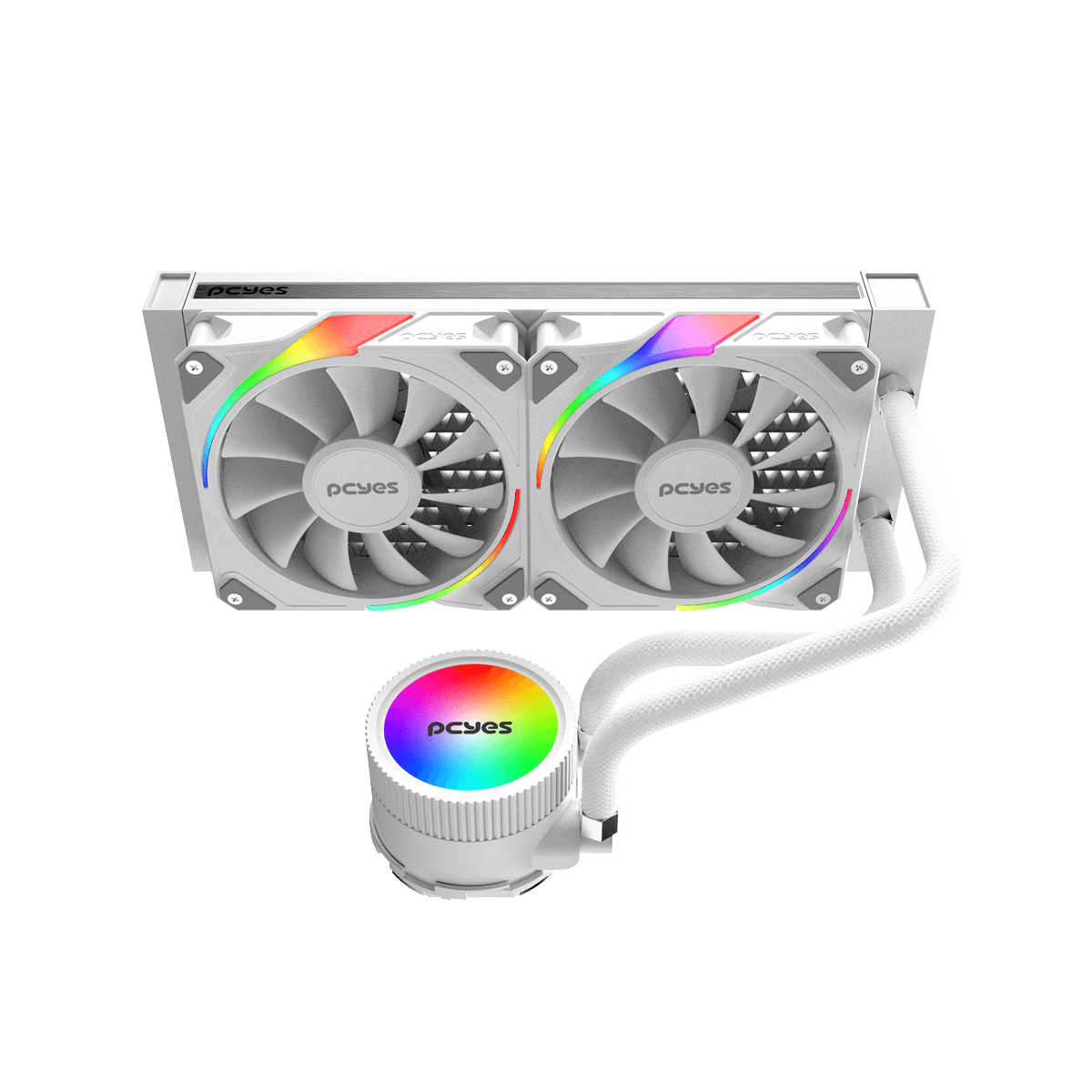 Water Cooler PCYES Sangue Frio 3 ARGB White Ghost 240mm TDP 250W ARGBSF3240WGBR detalhe
