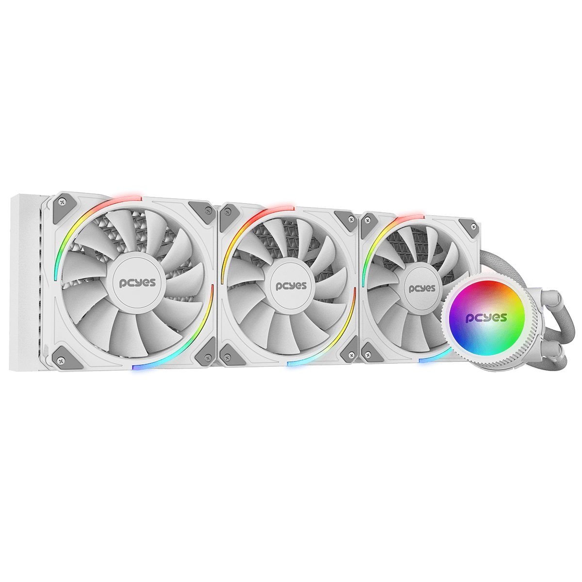 Water Cooler PCYES Sangue Frio 3 ARGB White Ghost 360mm TDP 350W ARGBSF3360WGBR
