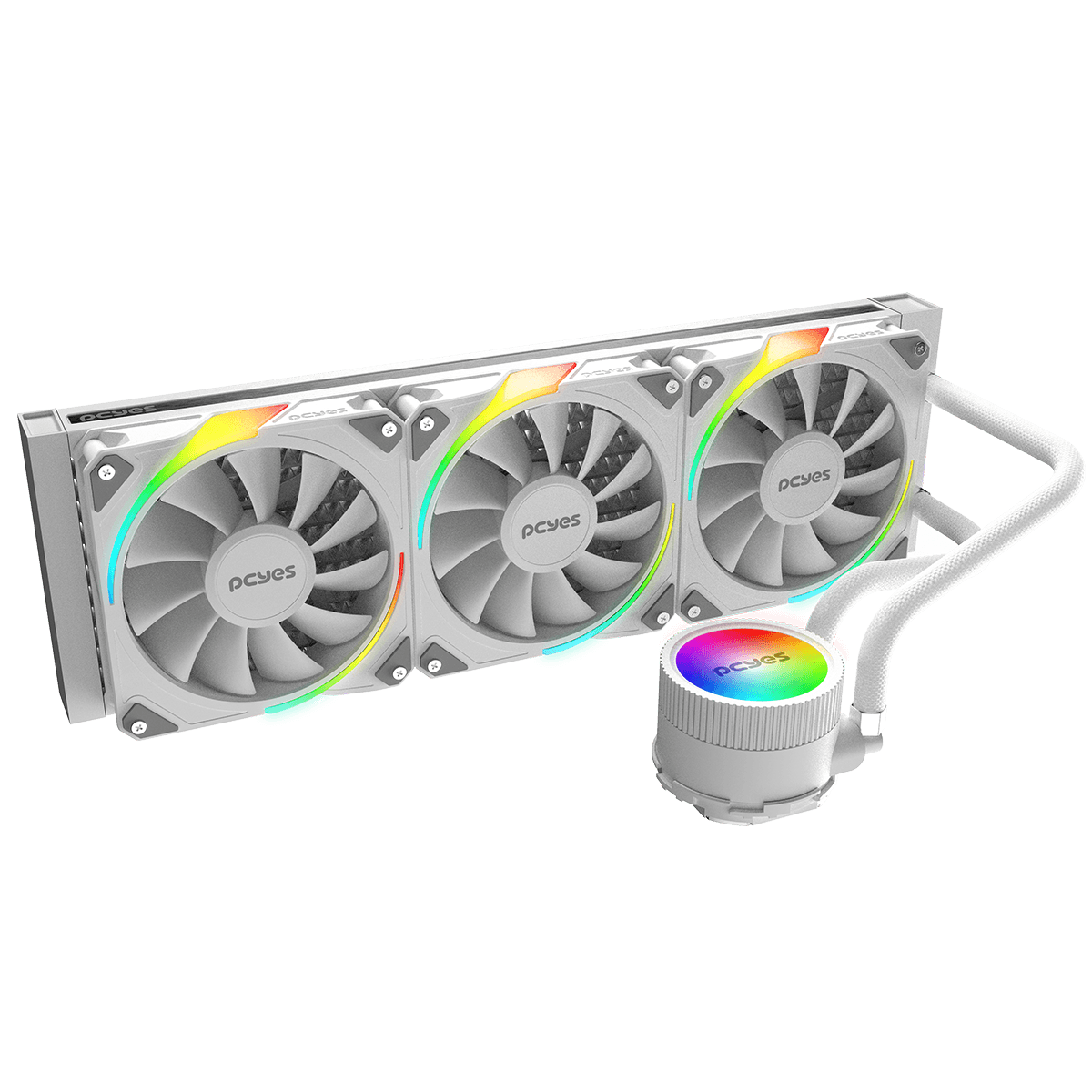 Water Cooler PCYES Sangue Frio 3 ARGB White Ghost 360mm TDP 350W ARGBSF3360WGBR em destaque