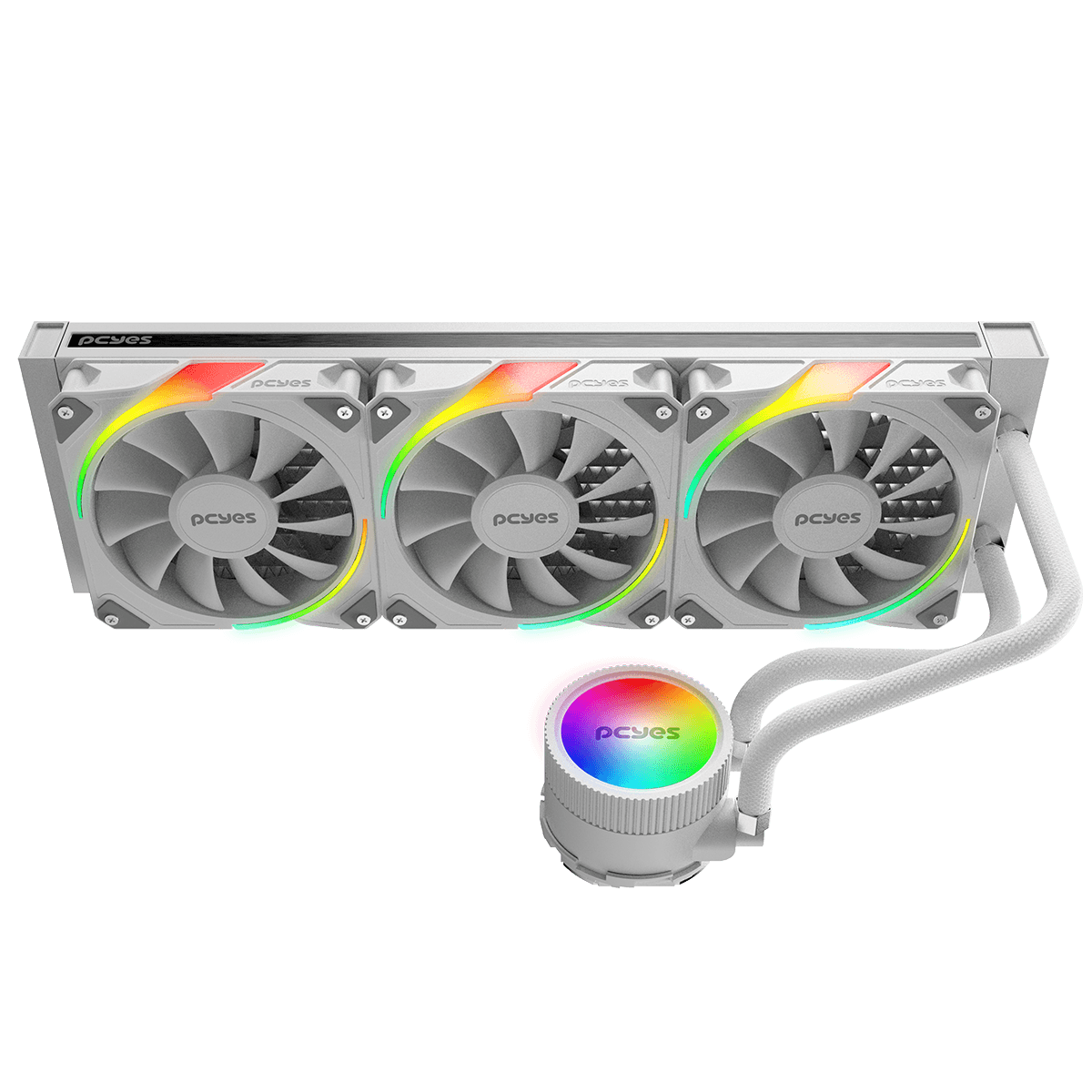 Water Cooler PCYES Sangue Frio 3 ARGB White Ghost 360mm TDP 350W ARGBSF3360WGBR detalhe