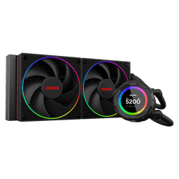 Water Cooler PCYES Vision 240mm Black Vulcan LCD 2,1" VS240BV 1