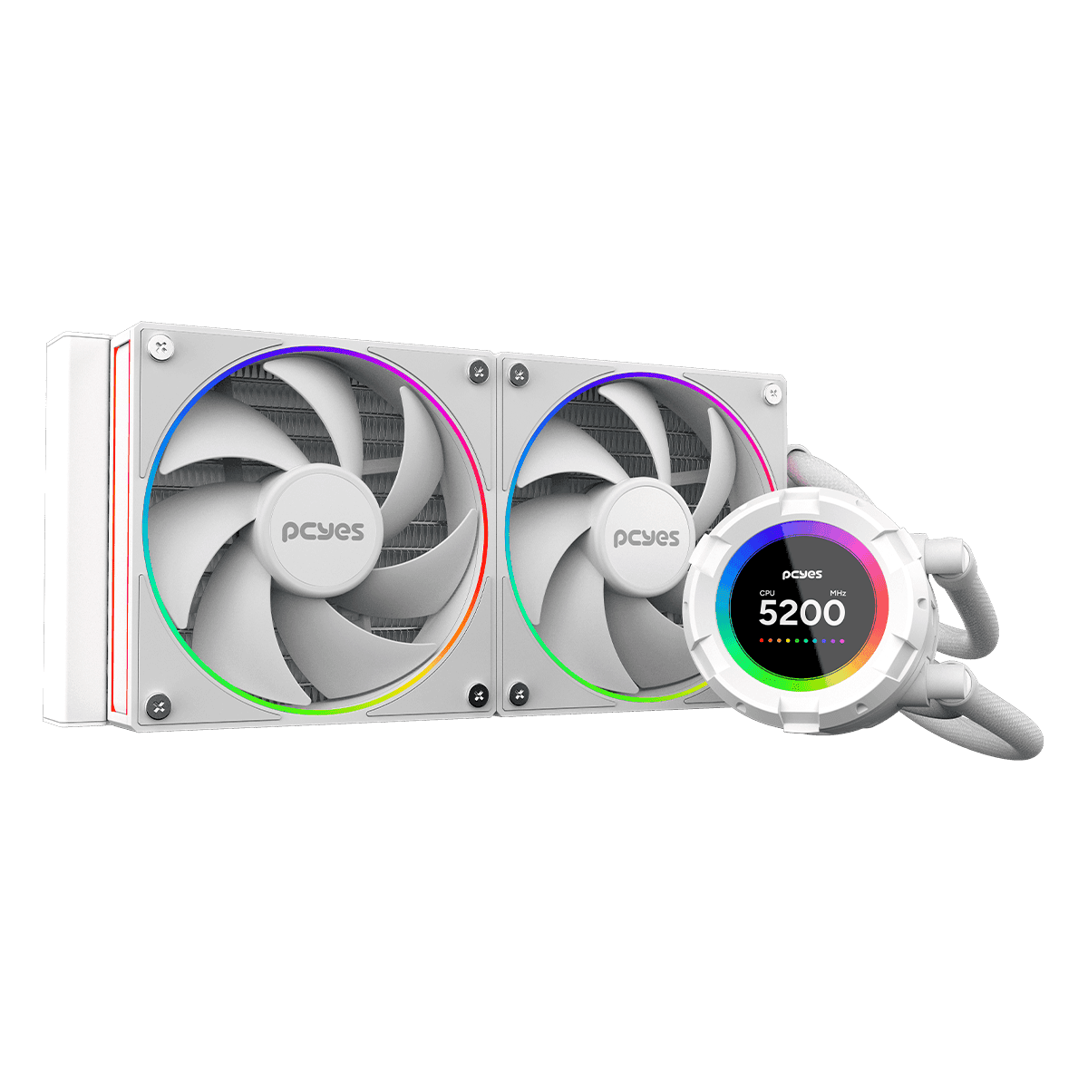 Water Cooler PCYES Vision White Ghost 240mm LCD 2,1" VS240WG