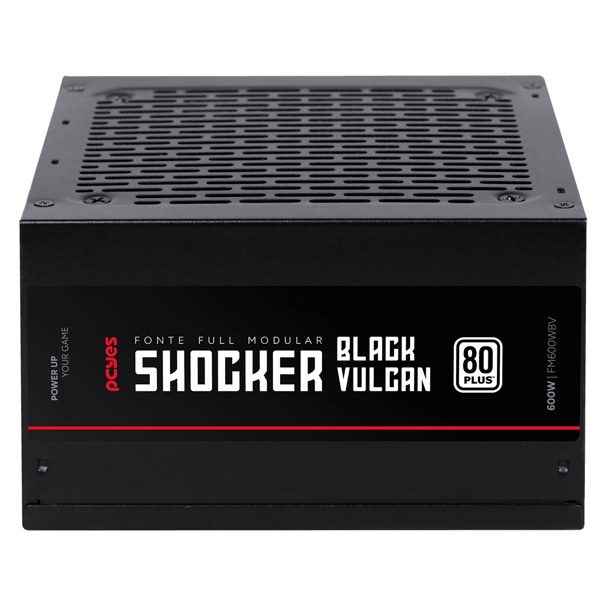 Fonte PCYES Gamer Shocker 600W Full Modular 80Plus Black Vulcan FM600WBV detalhe