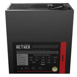 Fonte PCYES Gamer Aether 850W Full Modular Gold PCIe 5.0 ATX 3.1 850WFMG 5