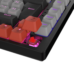 Teclado Mecânico PCYES 75% Kirin Black Vulcan Red Switch LED Rainbow PTKR75RD 6