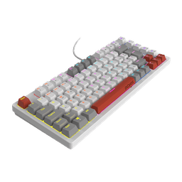 Teclado Mecânico 75% Kirin PCYES White Ghost Red Switch LED Rainbow PTKRWG75RD 2