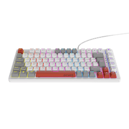 Teclado Mecânico 75% Kirin PCYES White Ghost Red Switch LED Rainbow PTKRWG75RD 4