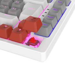 Teclado Mecânico 75% Kirin PCYES White Ghost Red Switch LED Rainbow PTKRWG75RD 5