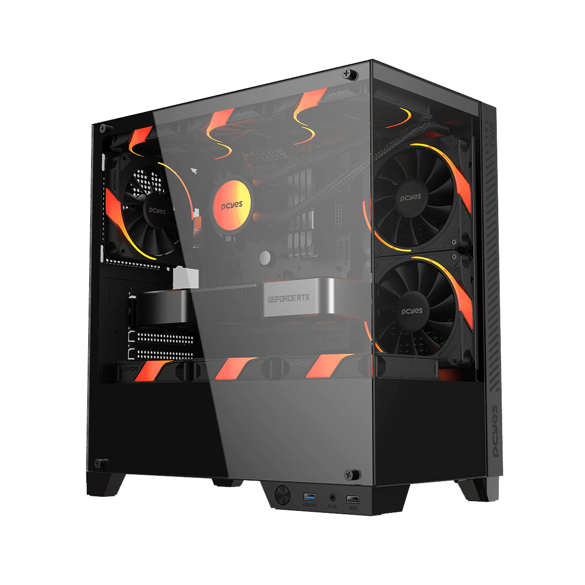 Gabinete Gamer Forcefield TWR Black Vulcan PCYes
