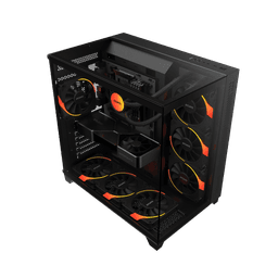 Gabinete Gamer PCYES Forcefield Max Black Vulcan Vidro Temperado 3
