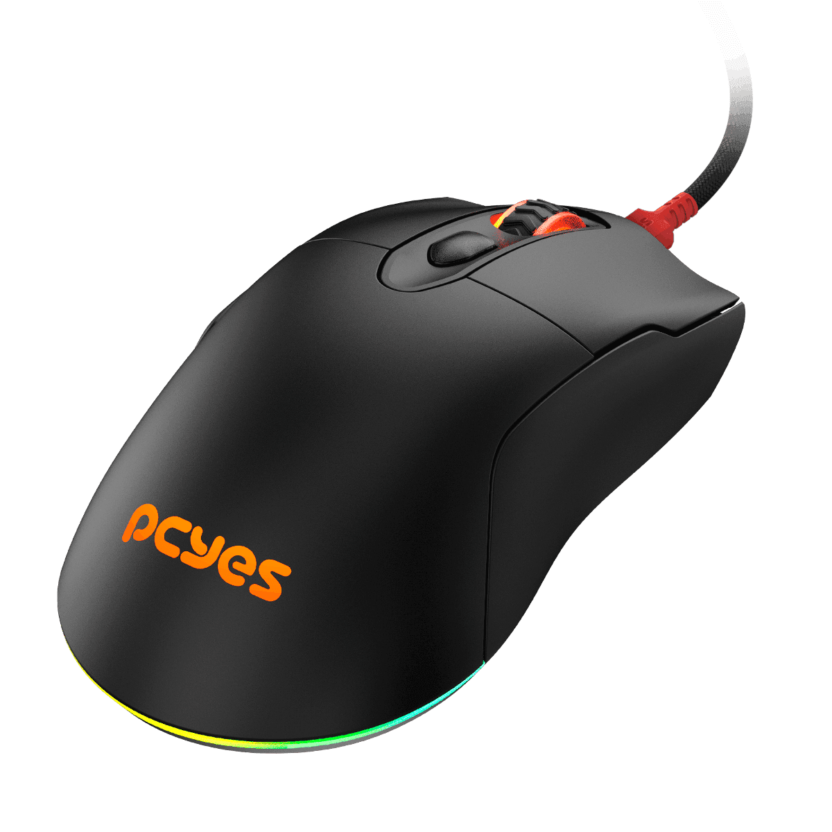 Mouse PCYES Gamer Malus Black Vulcan RGB 12400DPI PMGMBV detalhe