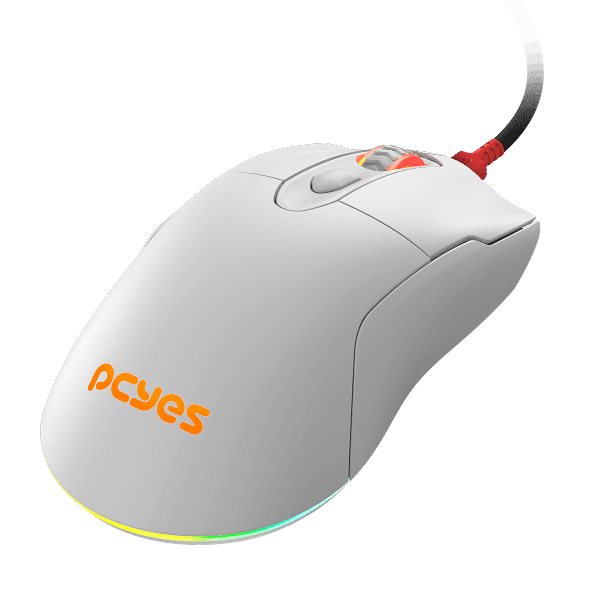 Mouse PCYES Gamer Malus White Ghost RGB 12400DPI PMGMWG detalhe