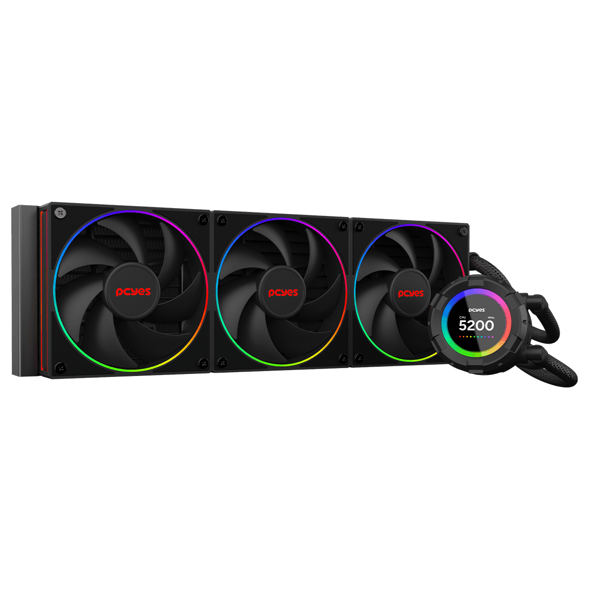 Water Cooler PCYES Vision 360mm Black Vulcan LCD 2,1" VS360BV