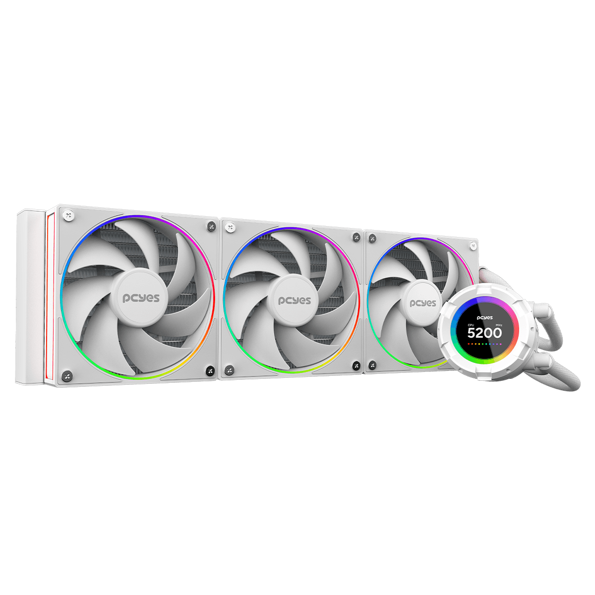 Water Cooler PCYES Vision 360mm White Ghost LCD 2,1" VS360WG