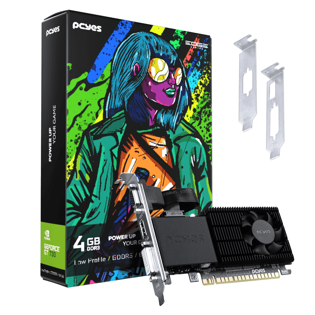 Placa de Vídeo NVIDIA GeForce GT 730 4GB GDDR5 Low Profile Single Fan