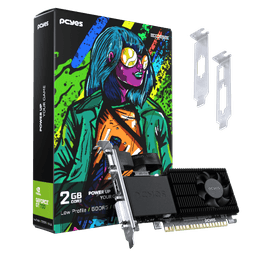 Placa de Vídeo GT730 PCYES 2GB DDR5 64Bits Edge Low Profile Single Fan PVGT730GB2PE 1