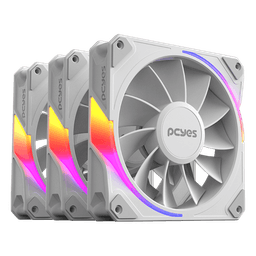 Kit Cooler Fan PCYES Sangue Frio 3 ARGB White Ghost Reverse 120mm 2200RPM 60CFM K3ARGBSF3WGRVBR 1