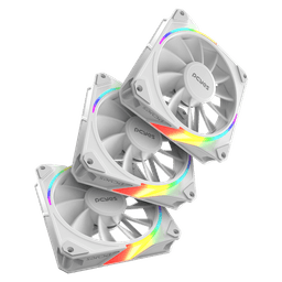 Kit Cooler Fan PCYES Sangue Frio 3 ARGB White Ghost Reverse 120mm 2200RPM 60CFM K3ARGBSF3WGRVBR 2